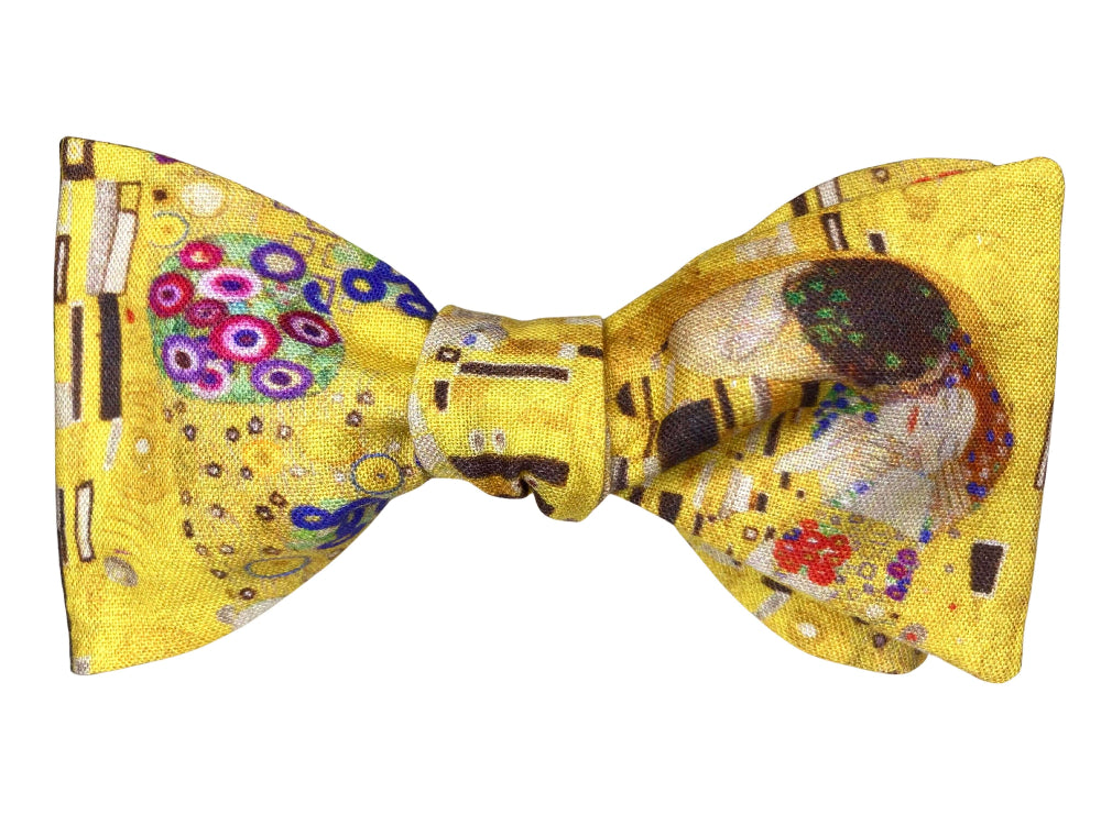 yellow gustav klimt the kiss self tie bow tie