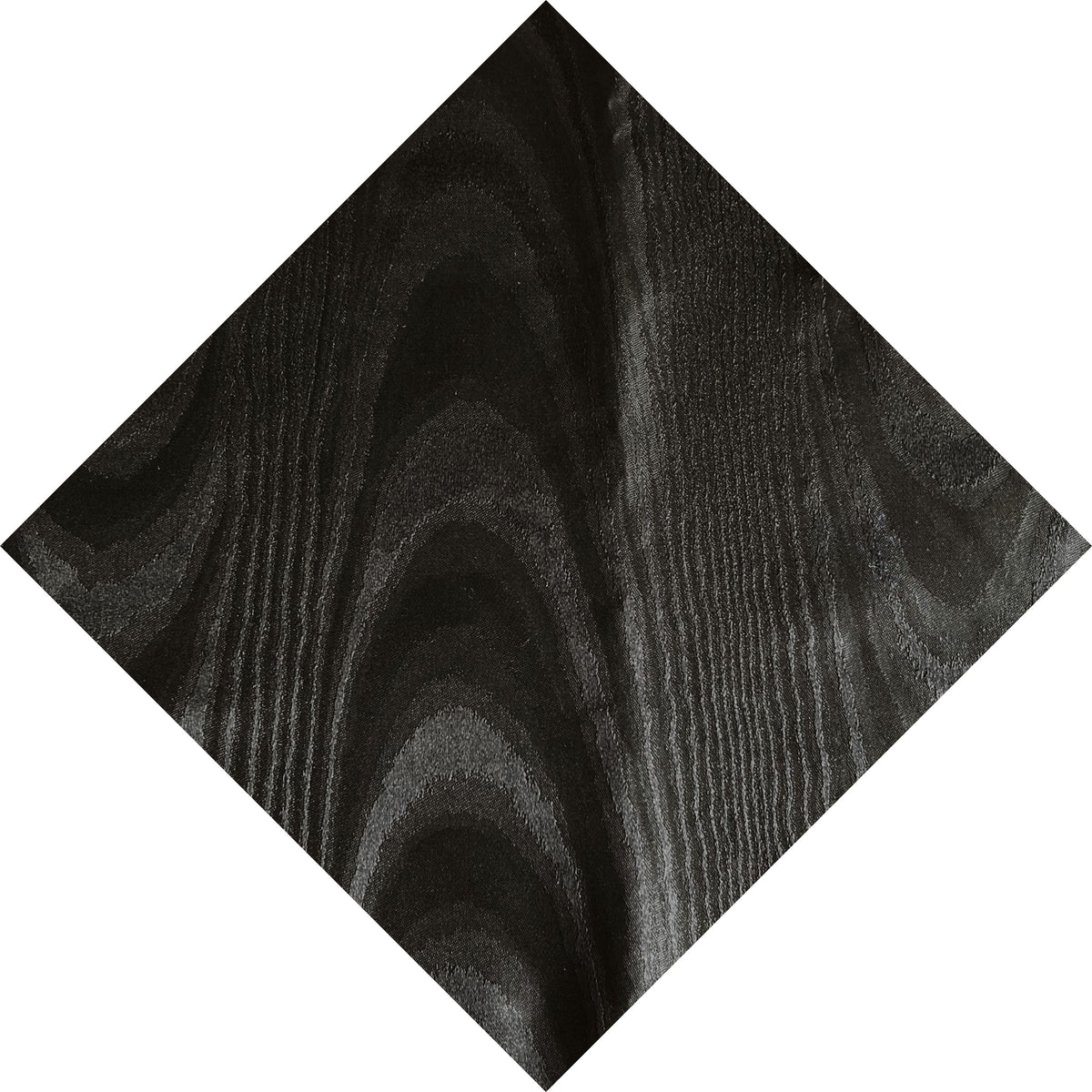 black moire silk pocket square
