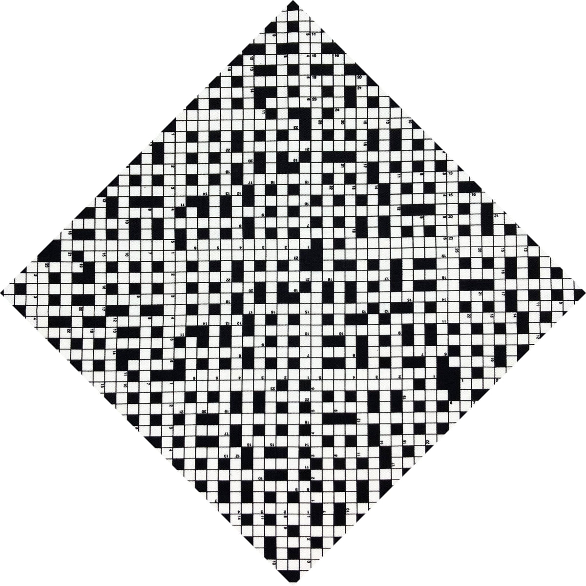 black and white crossword puzzle pocket square