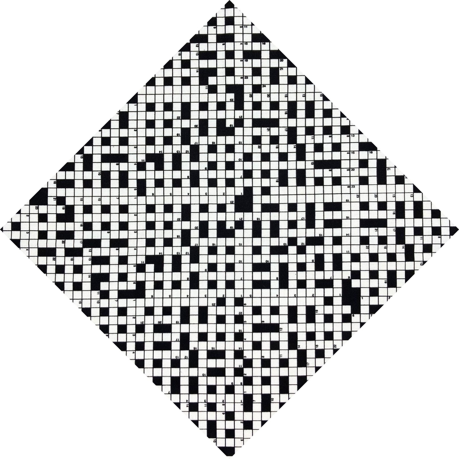black and white crossword puzzle pocket square