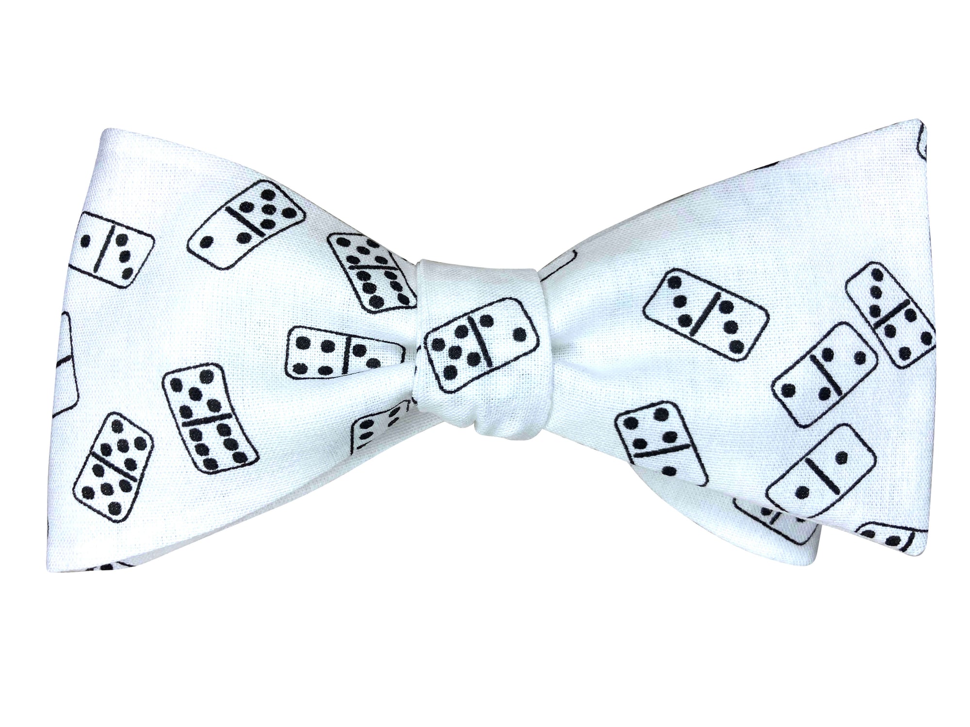 black and white dominoes self tie bow tie