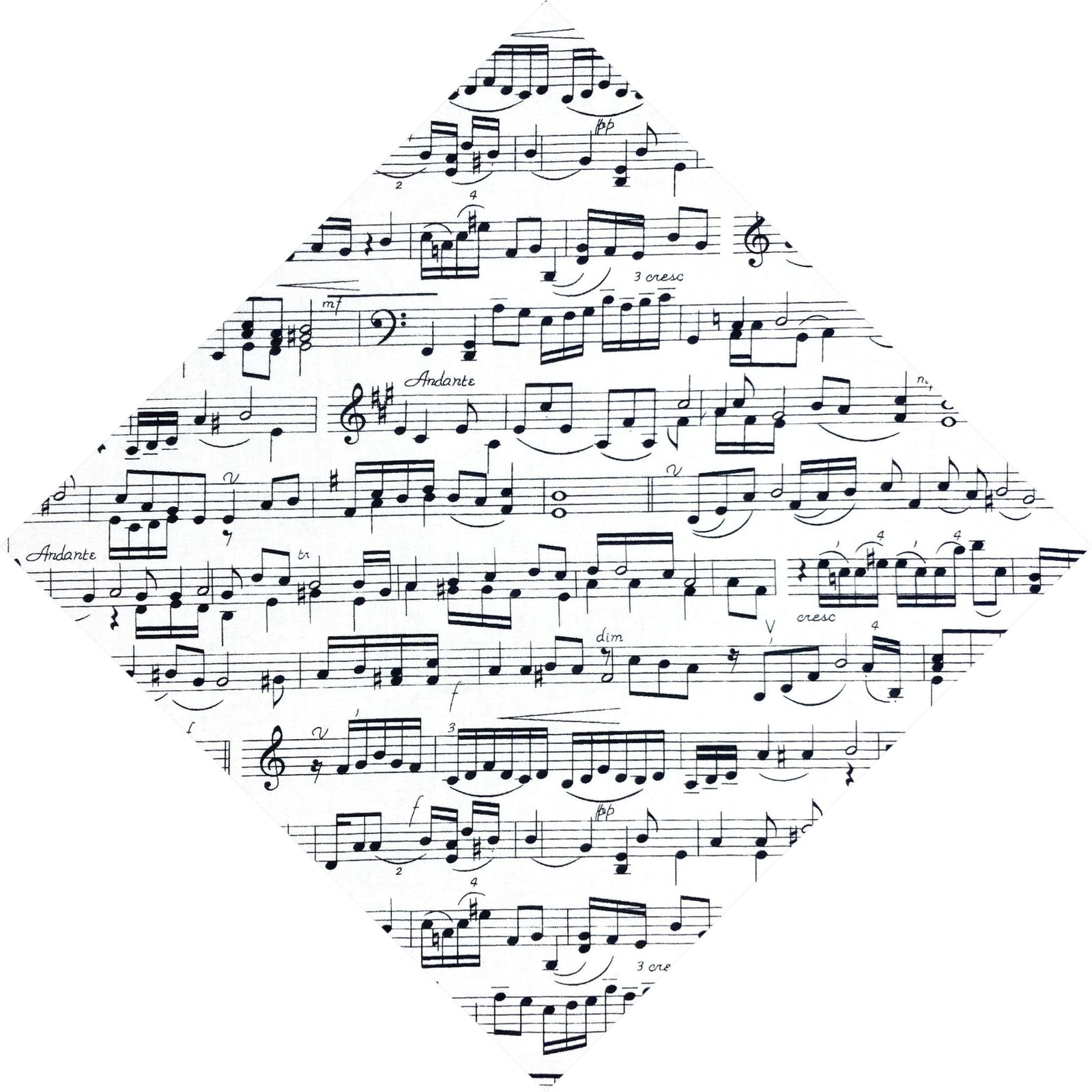 black and white musical notations pocket square