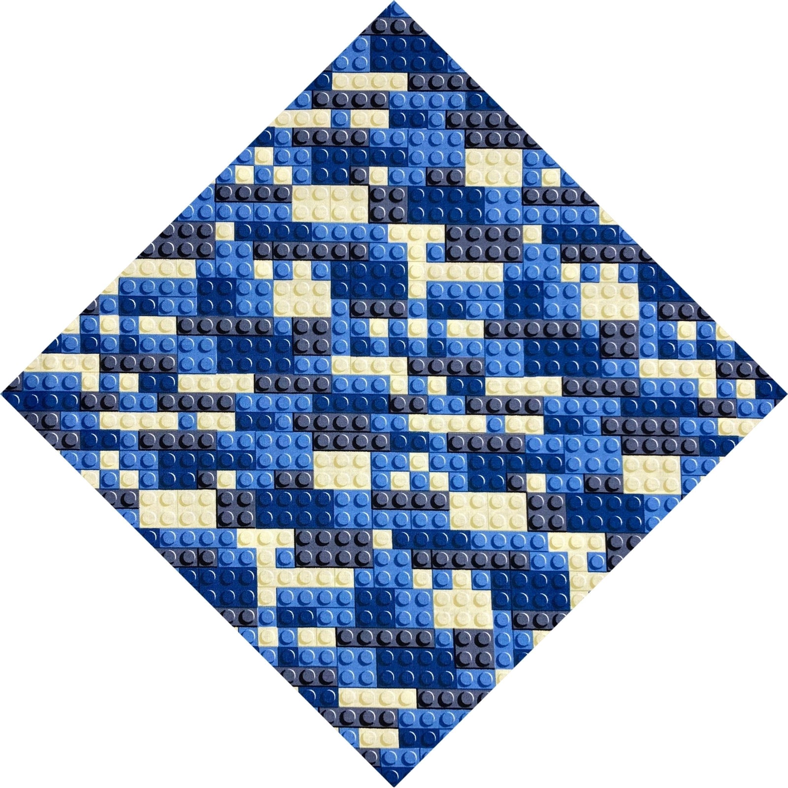 blue lego building blocks pocket square