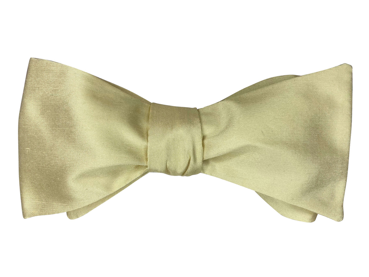 buttermilk yellow silk self tie bow tie