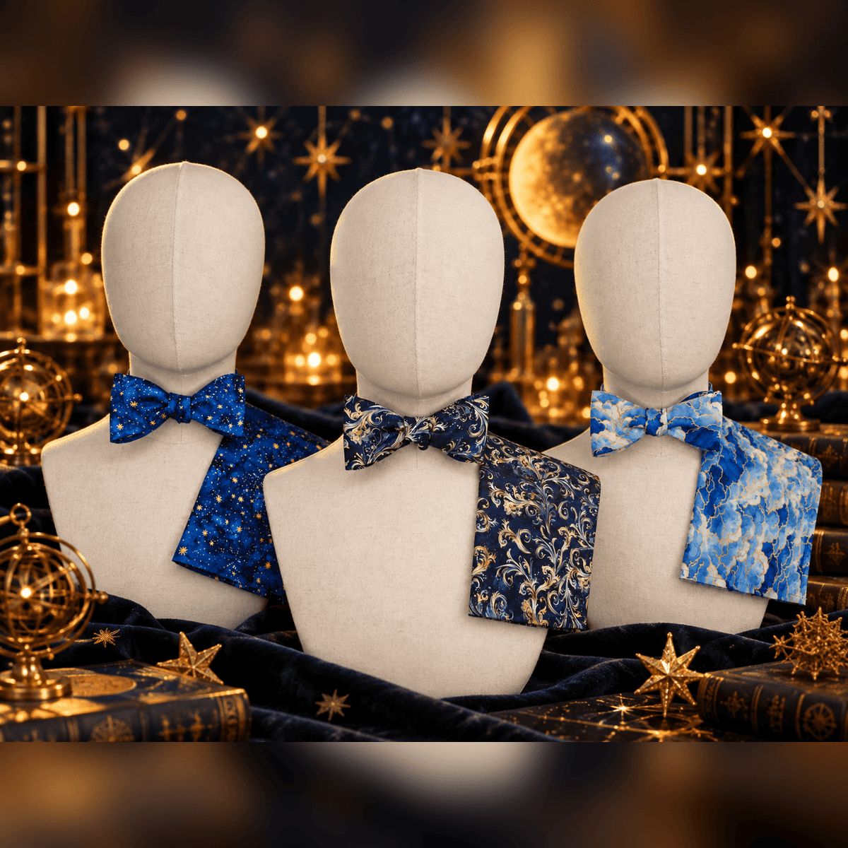 celestial bow tie and pocket square bundle