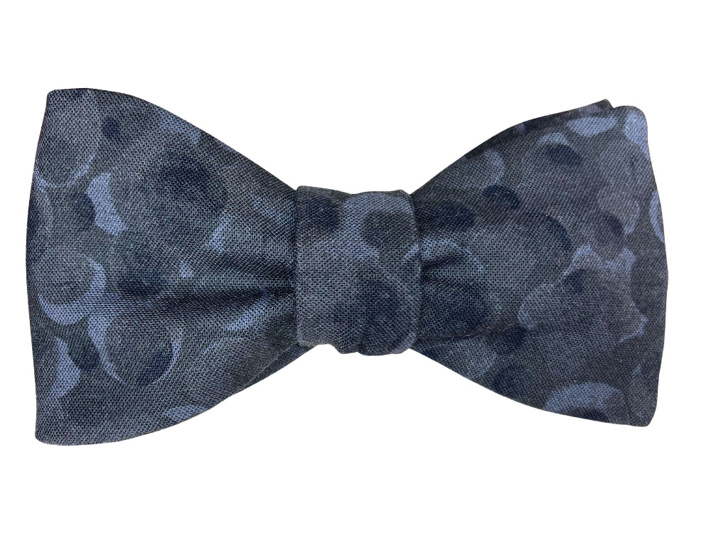black and grey shadowy self tie bow tie