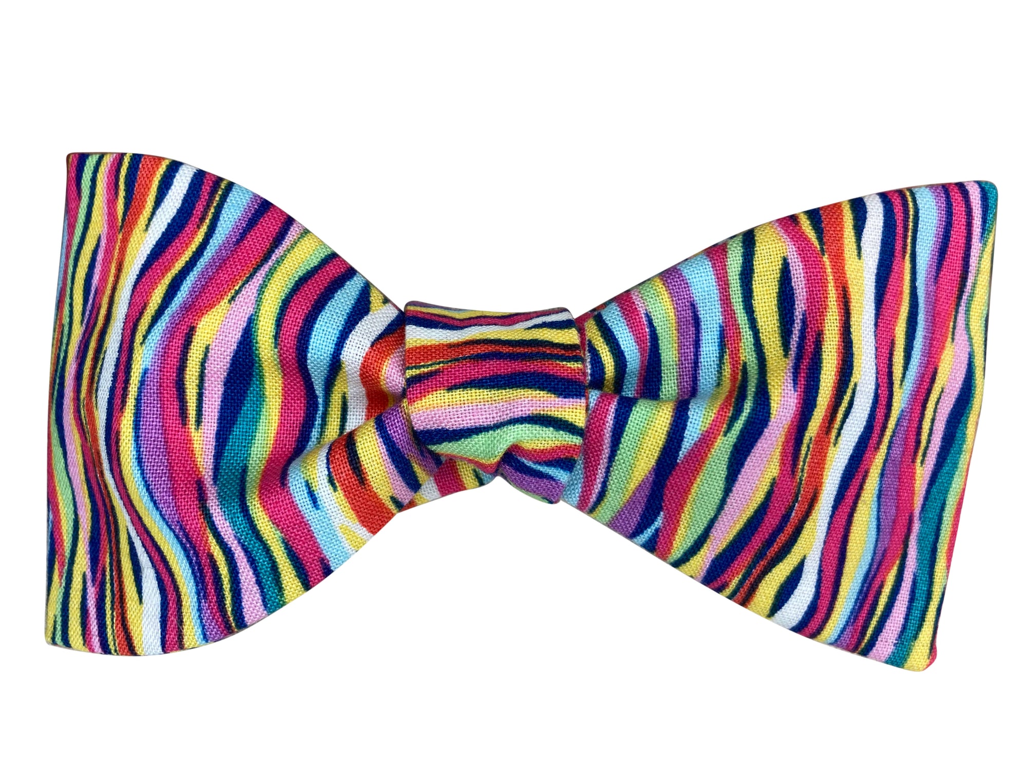 colourful neon waves self tie bow tie