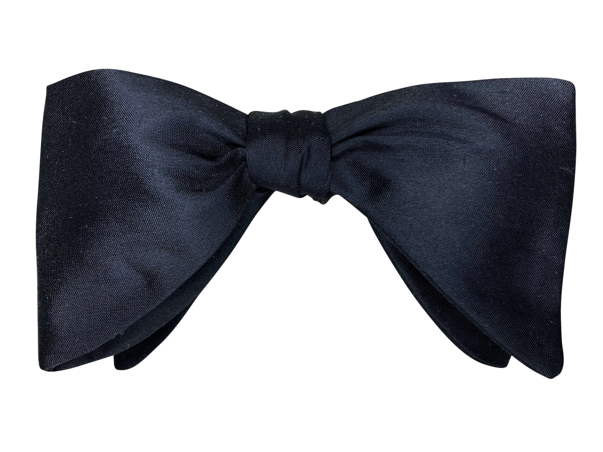 The Gentlemen oversized black silk self tie bow tie