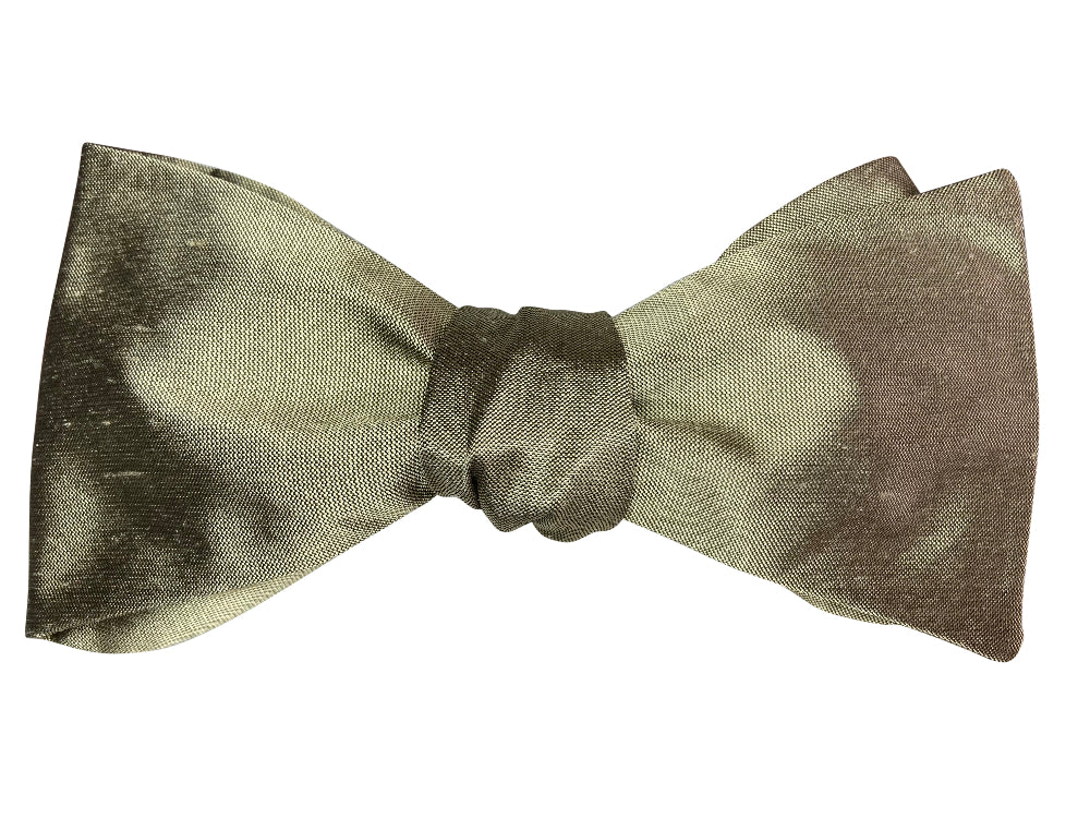 gold silk bow tie