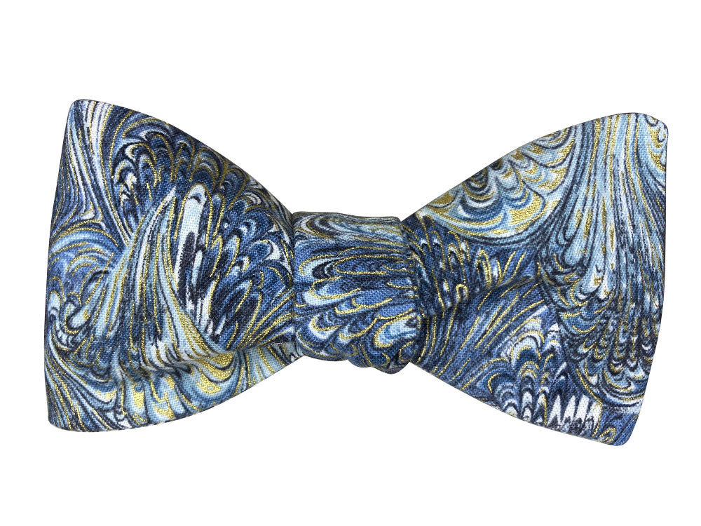 grey and gold feathers self tie bow tie