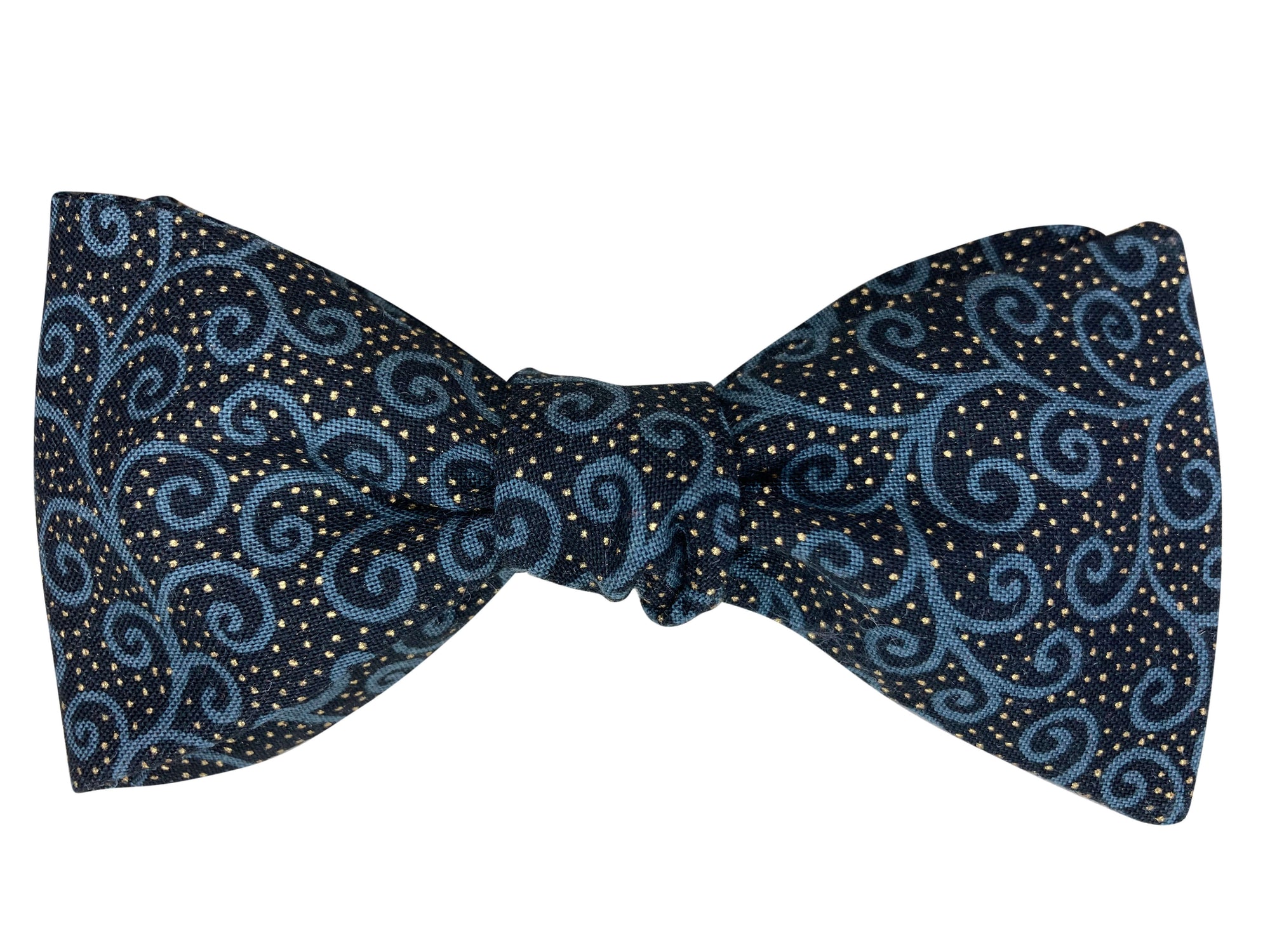 grey and gold filigree self tie bow tie