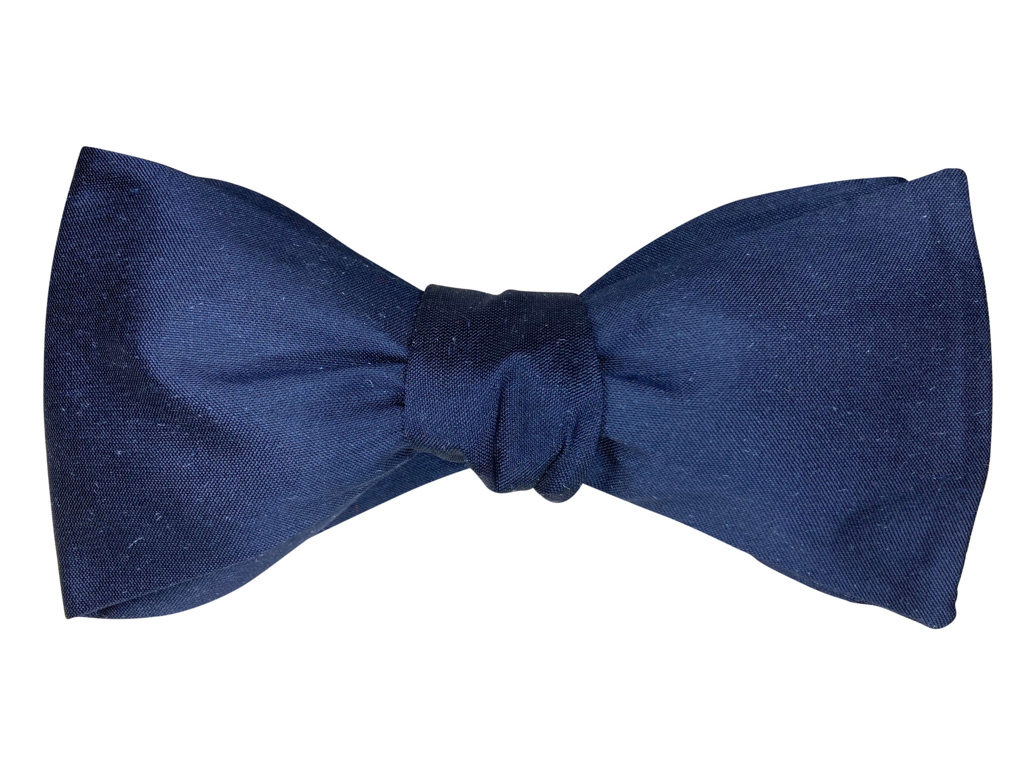 ink blue black silk self tie bow tie