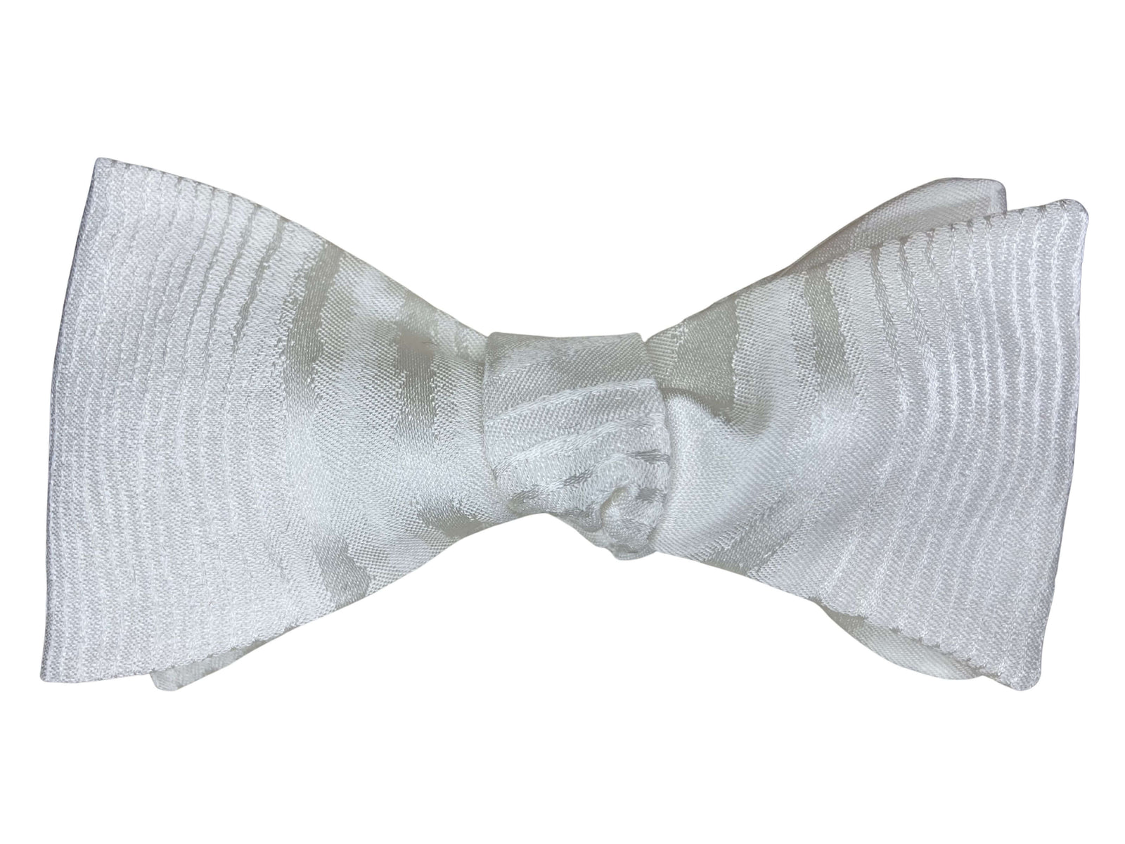 ivory watered silk self tie bow tie