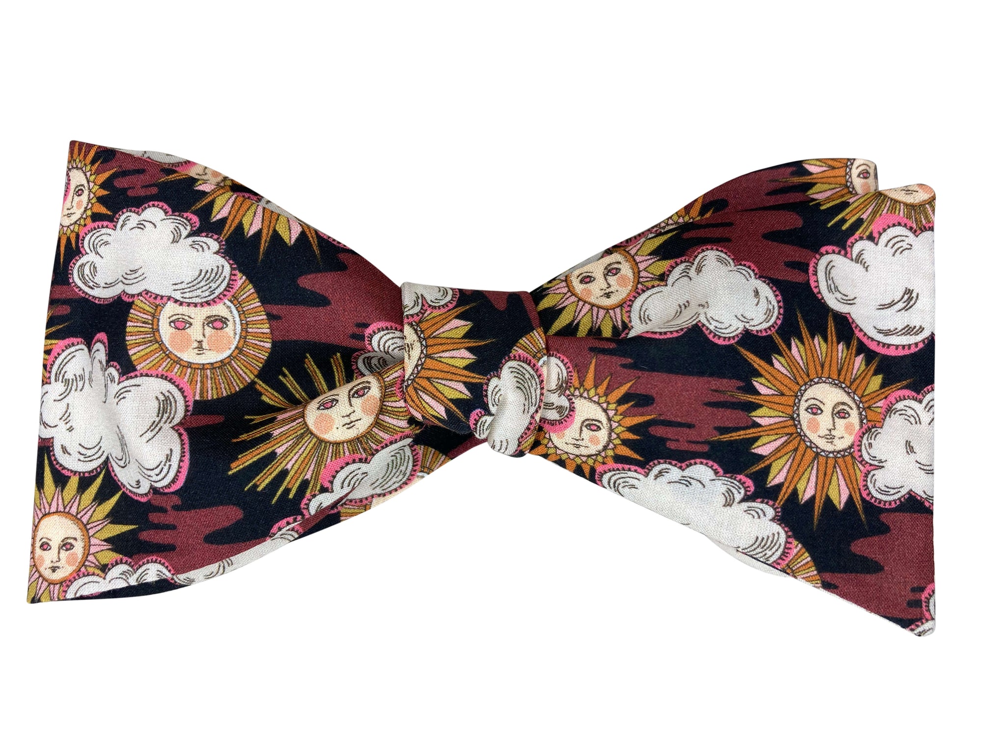 brown sun king self tie bow tie