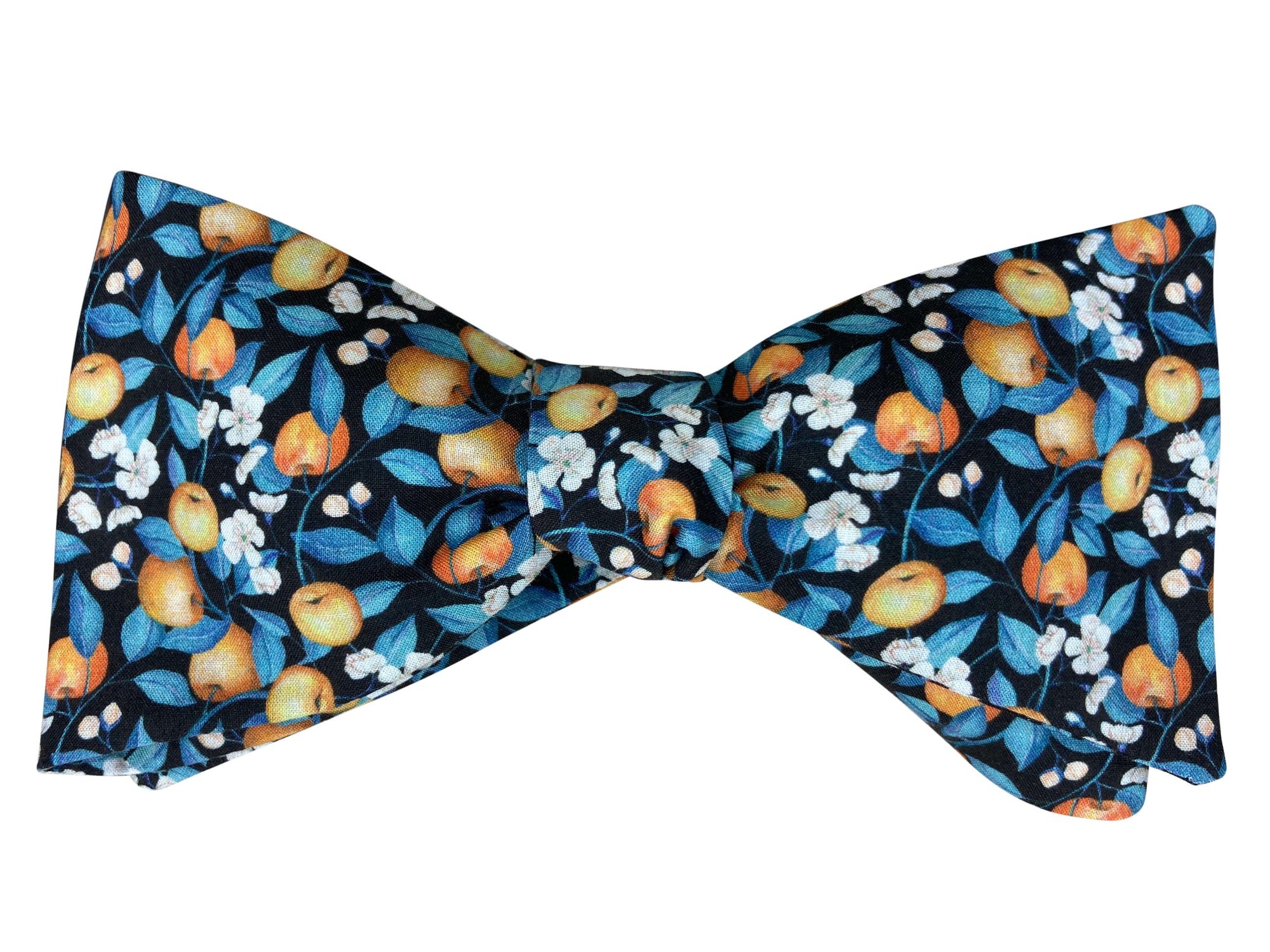 Liberty orange orchard self tie bow tie