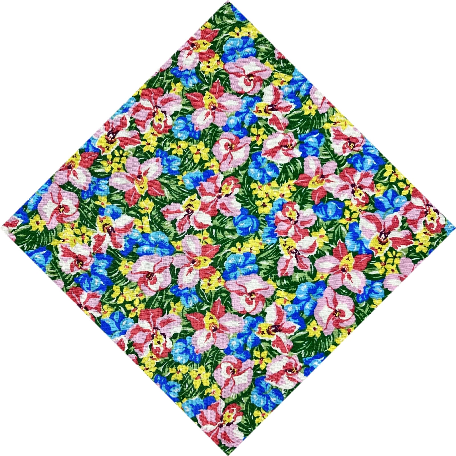 vibrant tropical orchid tumble pocket square