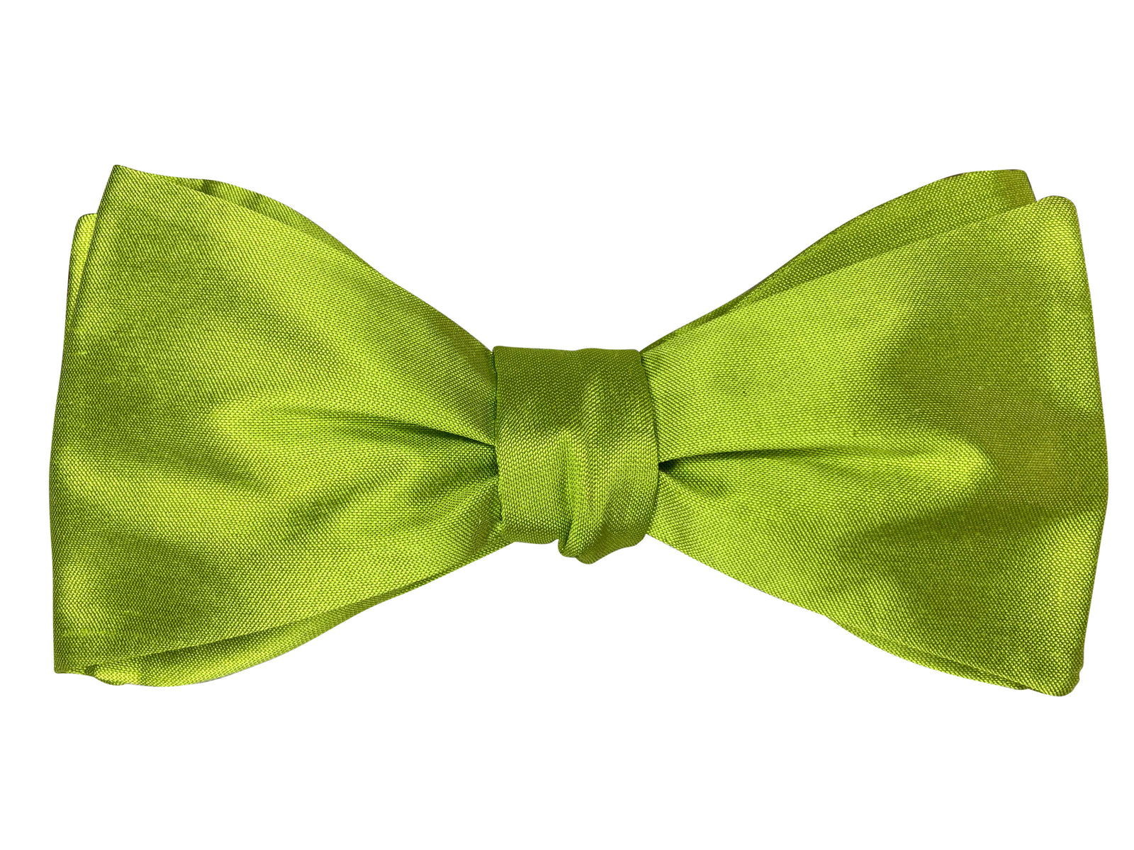 vivid lime green silk self-tie bow tie