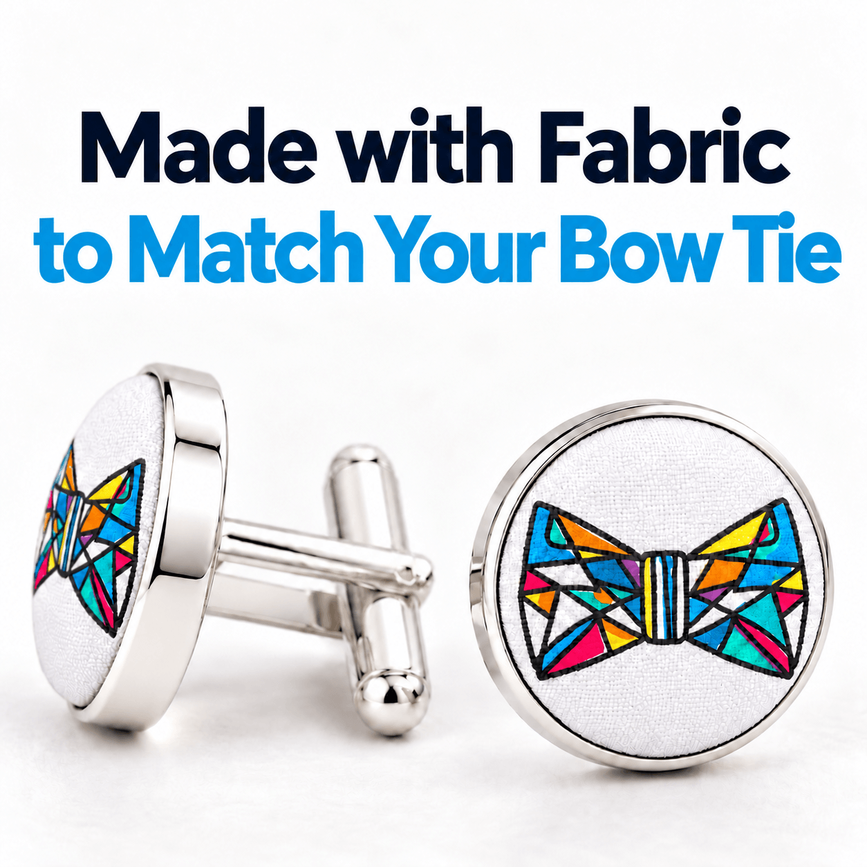 Matching Fabric Cufflinks | Handmade to Order | Blue Eyes Bow Ties