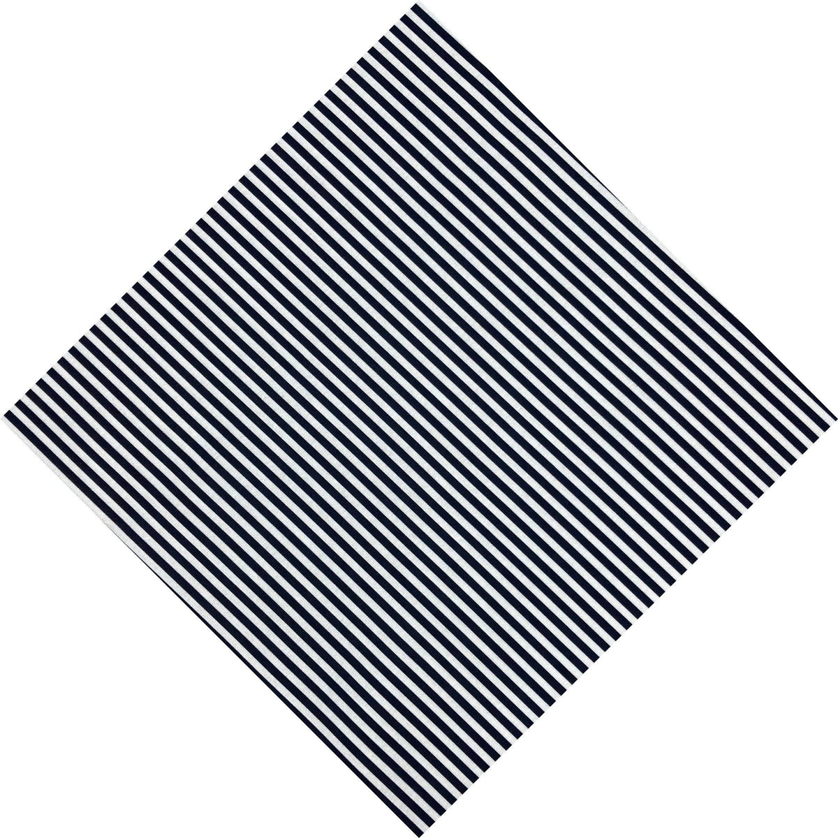 Navy blue and white stripe pocket square