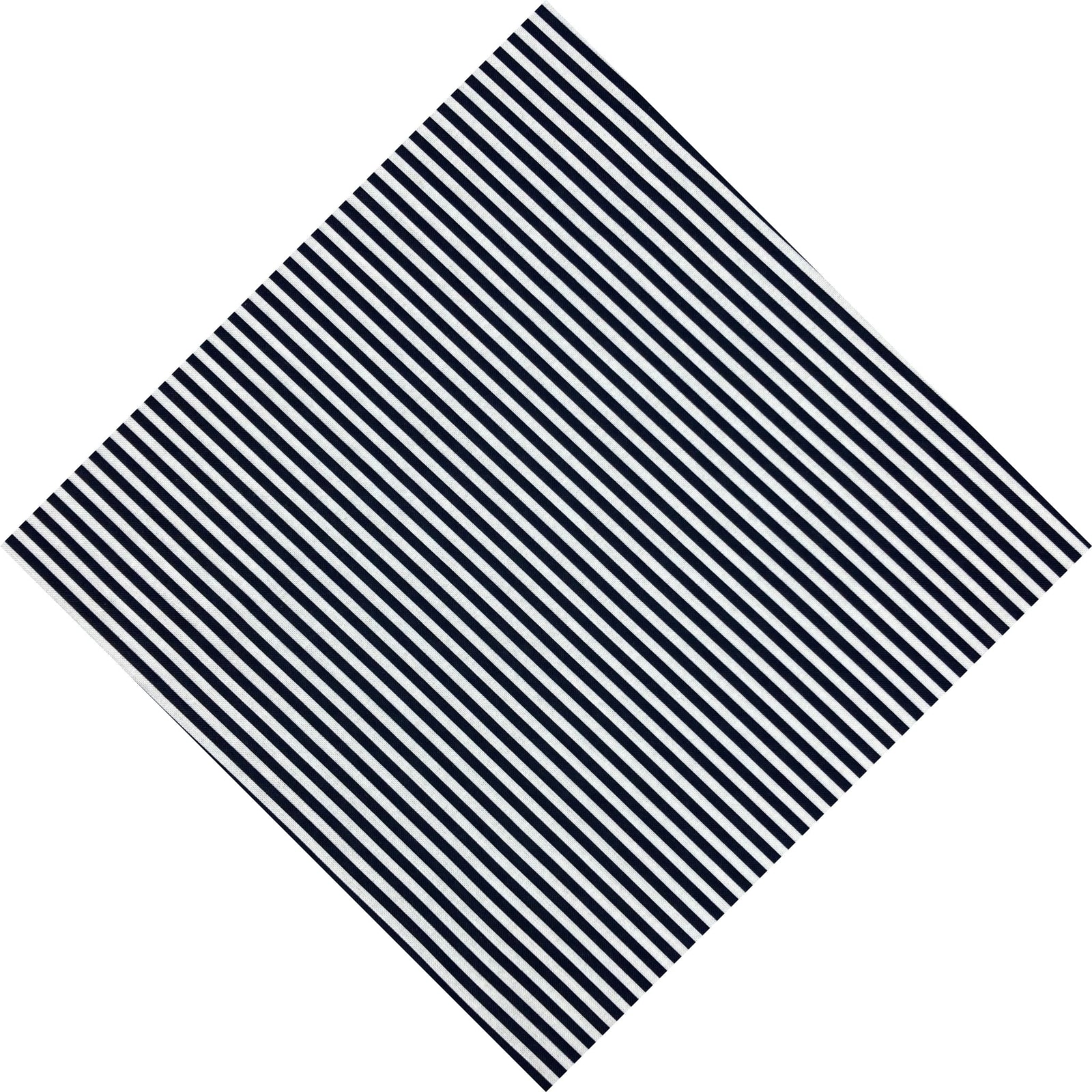 Navy blue and white stripe pocket square