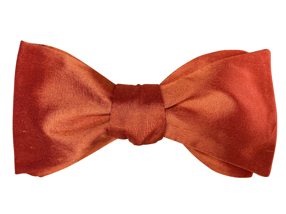 orange silk bow tie