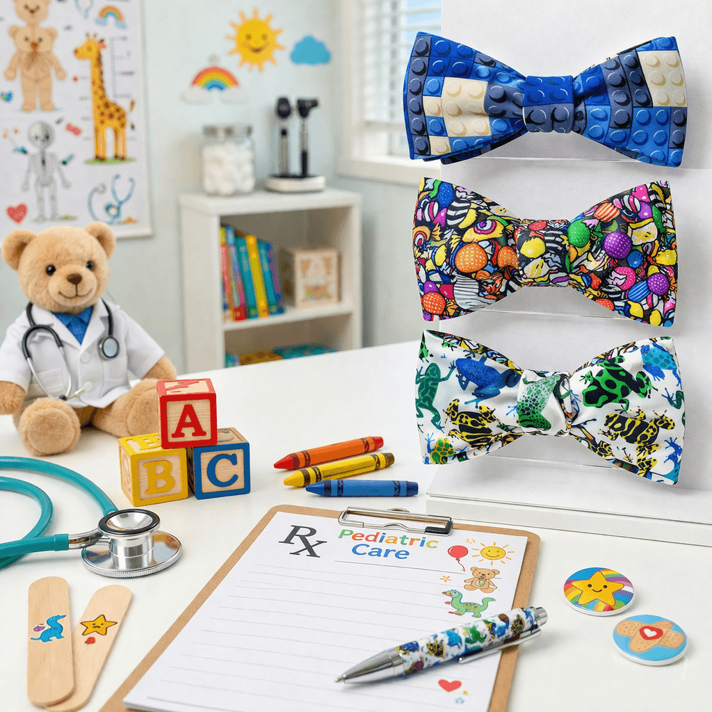 The Paediatrician’s Collection – Playful Bow Tie Trio | Sweets, Frogs & Building Blocks