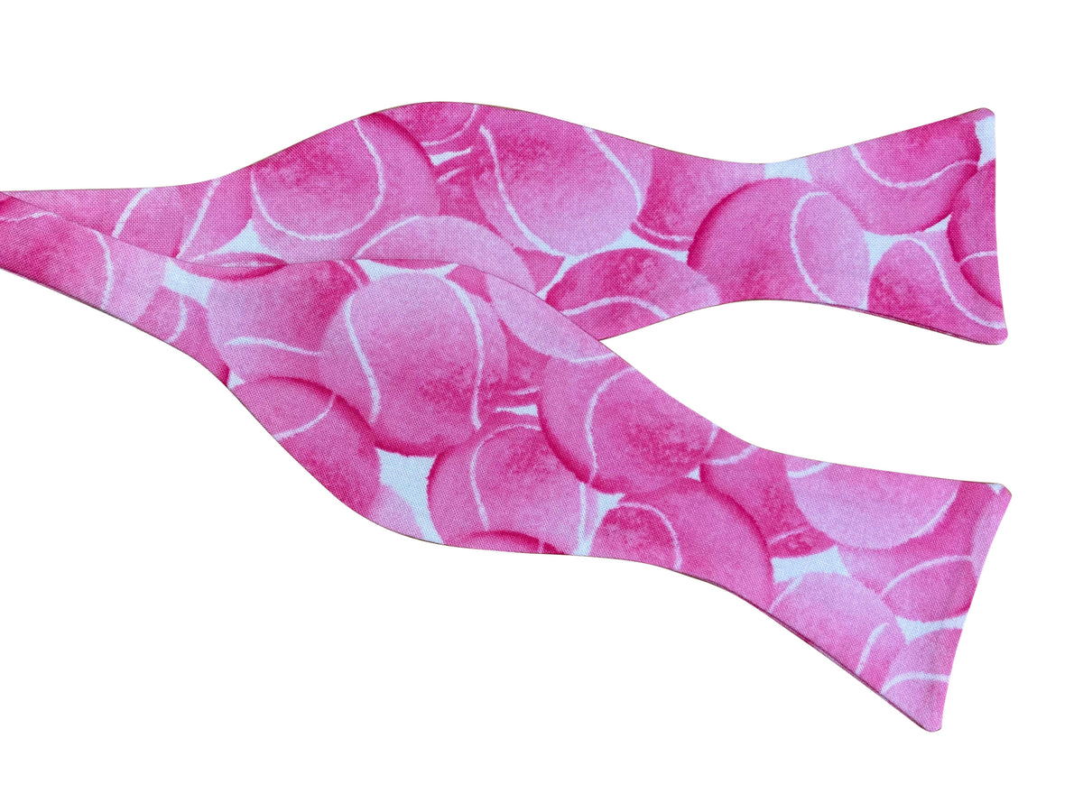 Wimbledon pink tennis balls self-tie bow tie