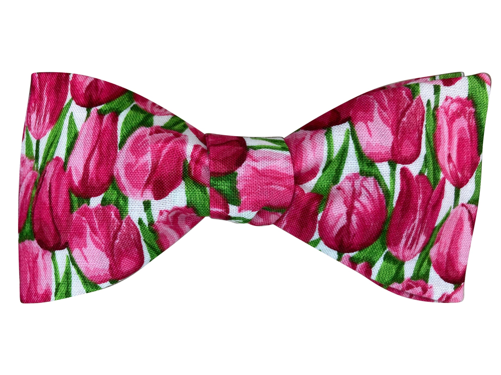 pink tulips self tie bow tie