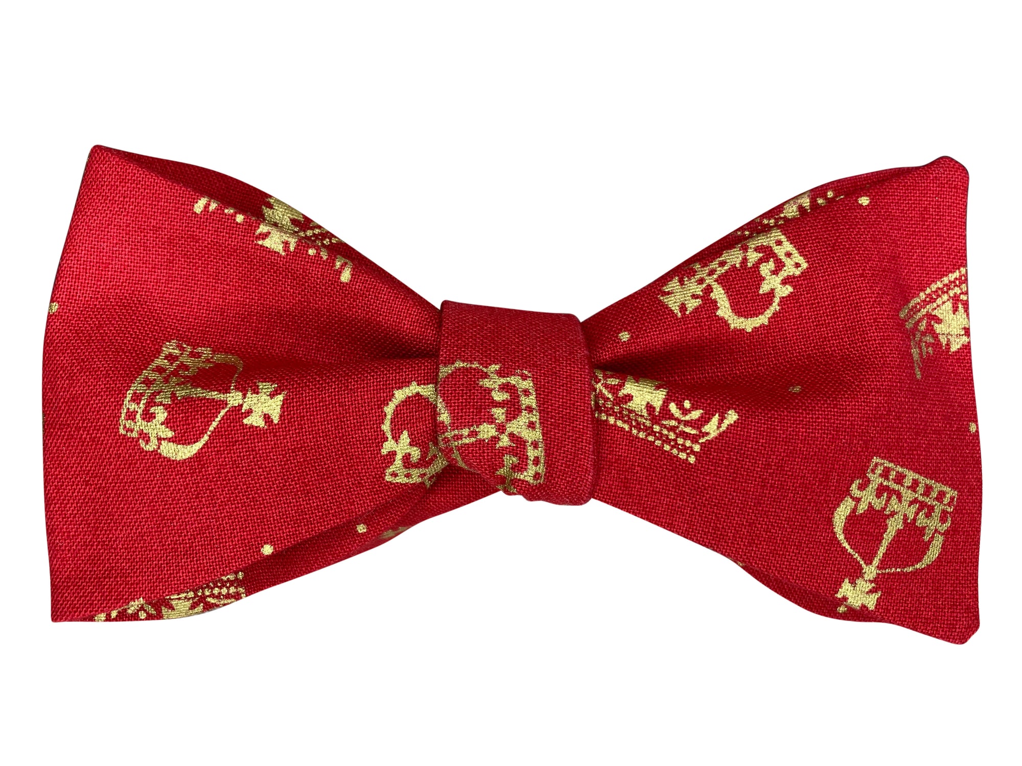 red and gold crowns self tie bow tie