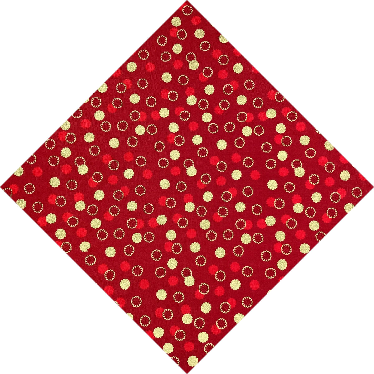 red and gold floral dots pocket square
