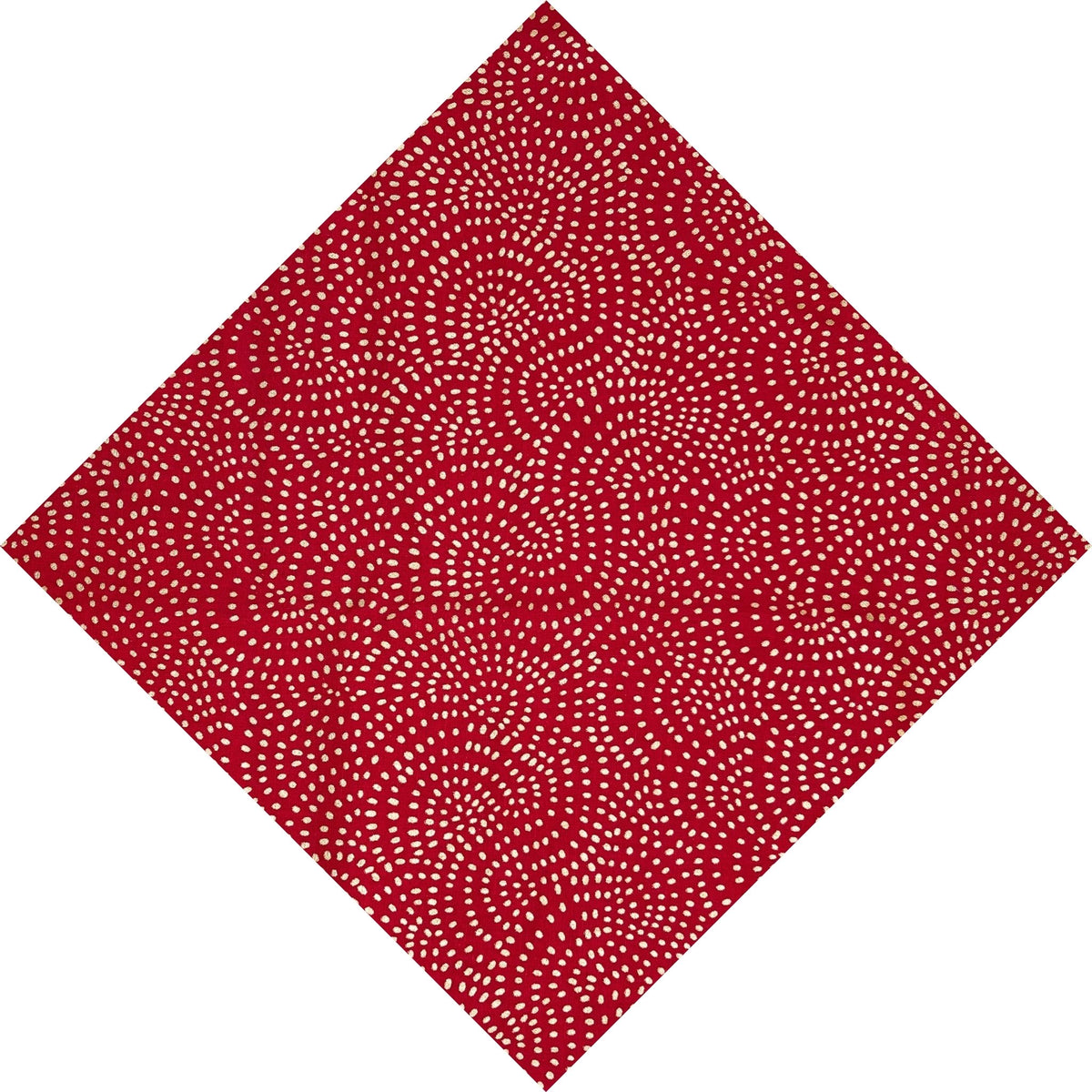 red and gold swirling polka dots pocket square