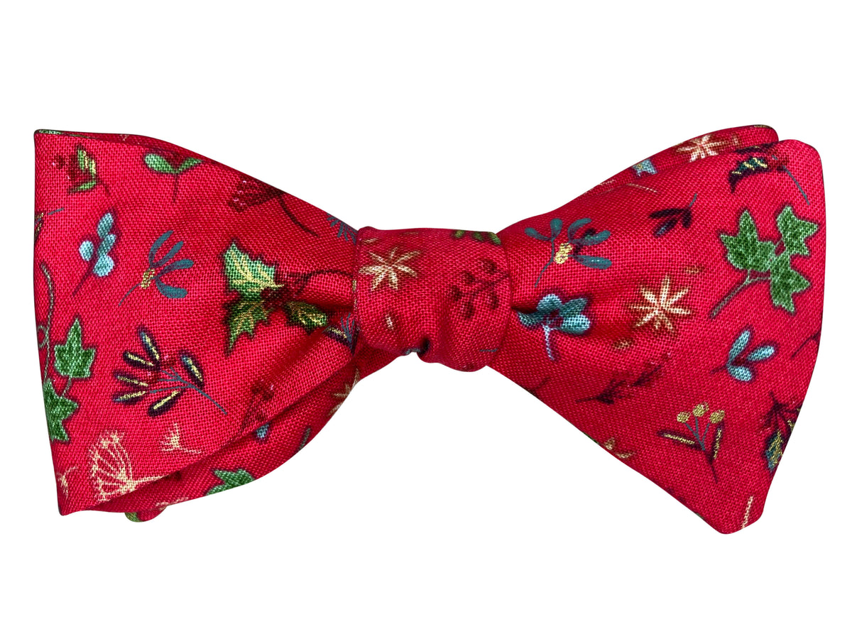 Red Mistletoe Christmas Bow Tie