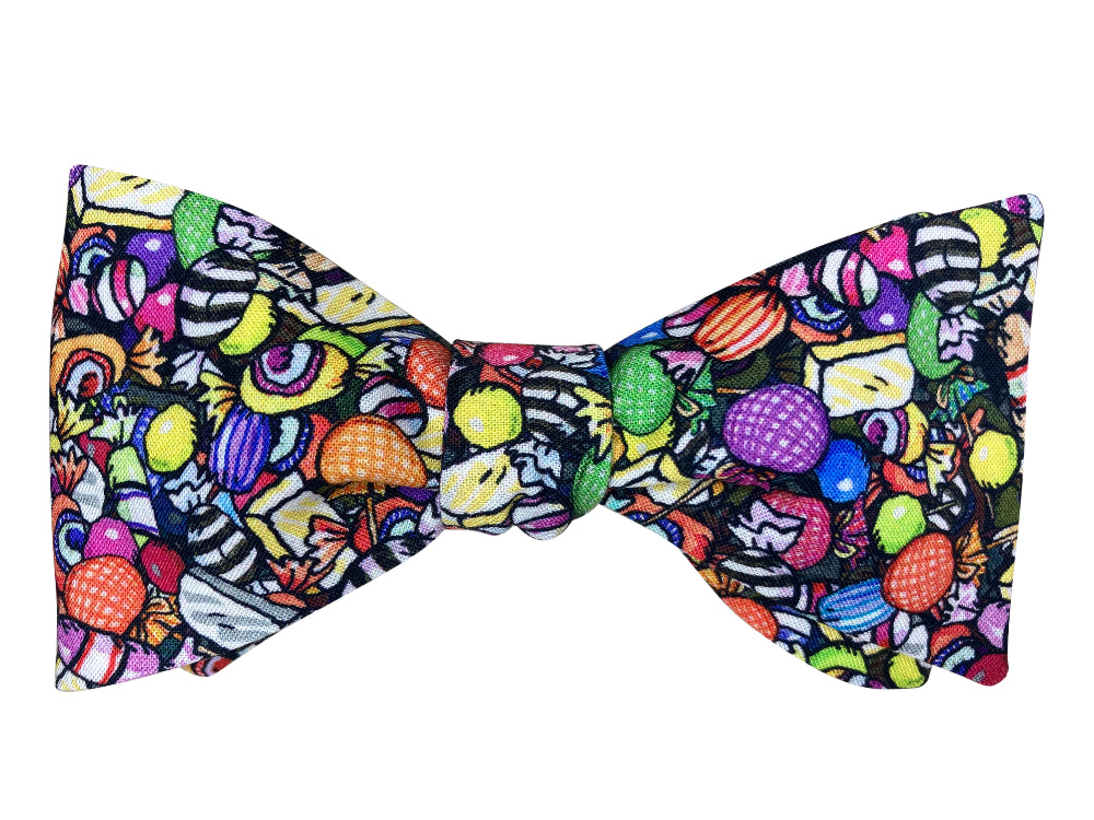 colourful sweets and candies self tie bow tie