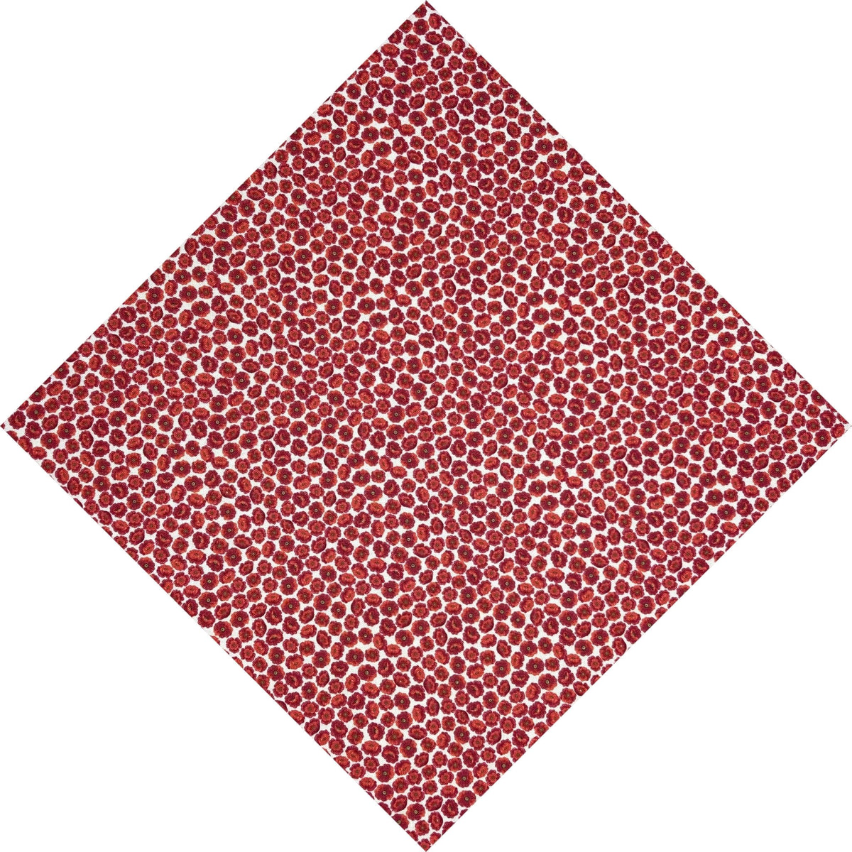 tiny red poppies on white pocket square