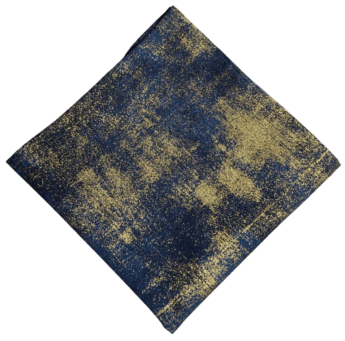 Navy blue and metallic gold pocket square