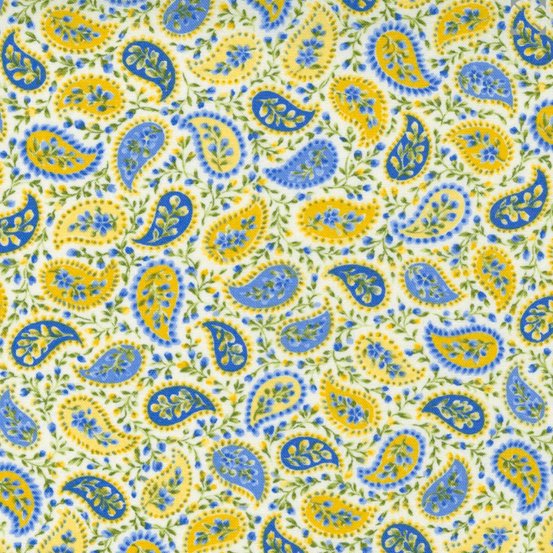 Yellow and Blue Paisley Bow Tie