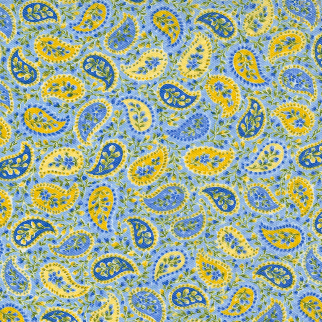 Pale Blue and Yellow Paisley Bow Tie