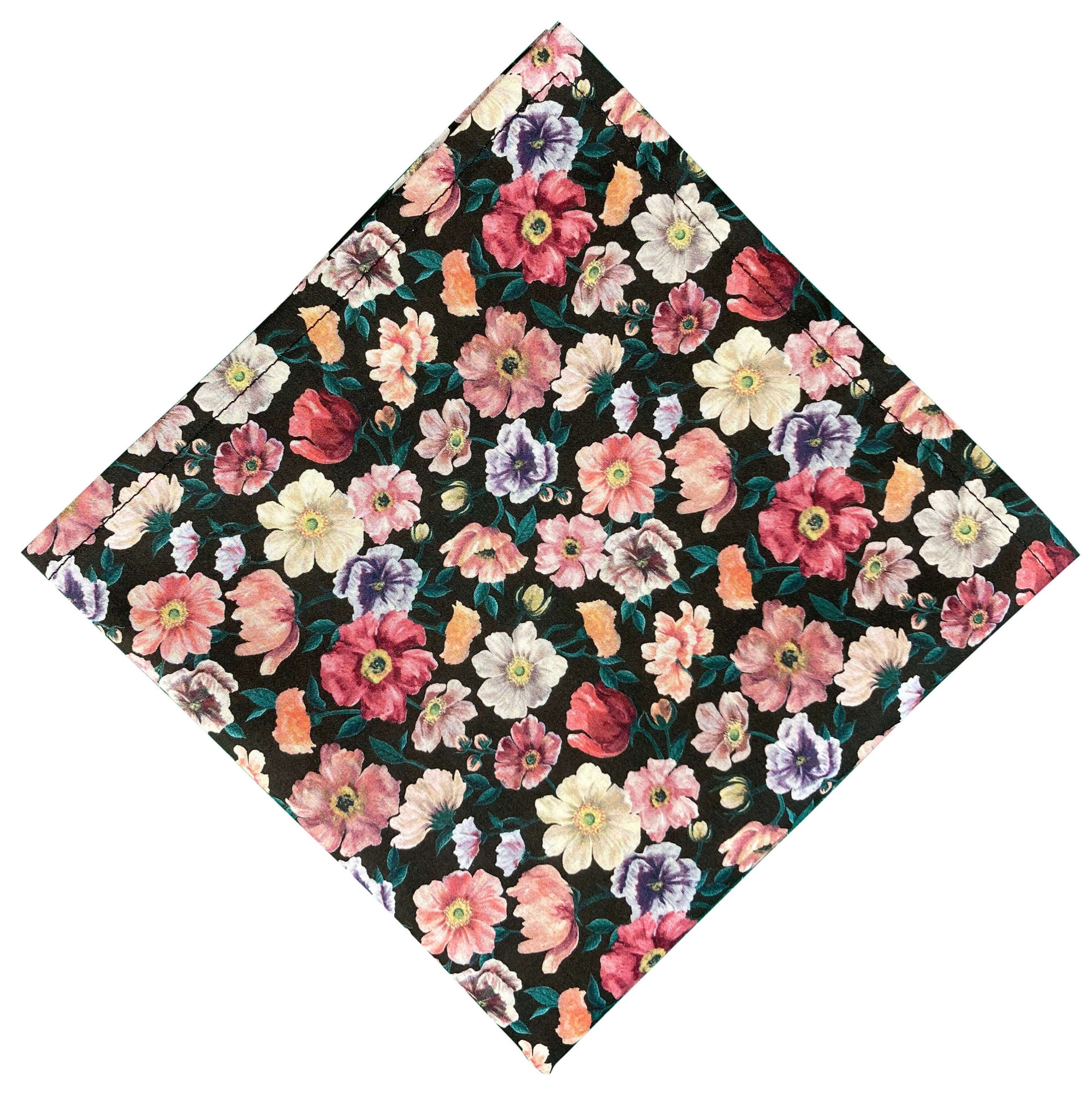 black floral liberty print pocket square