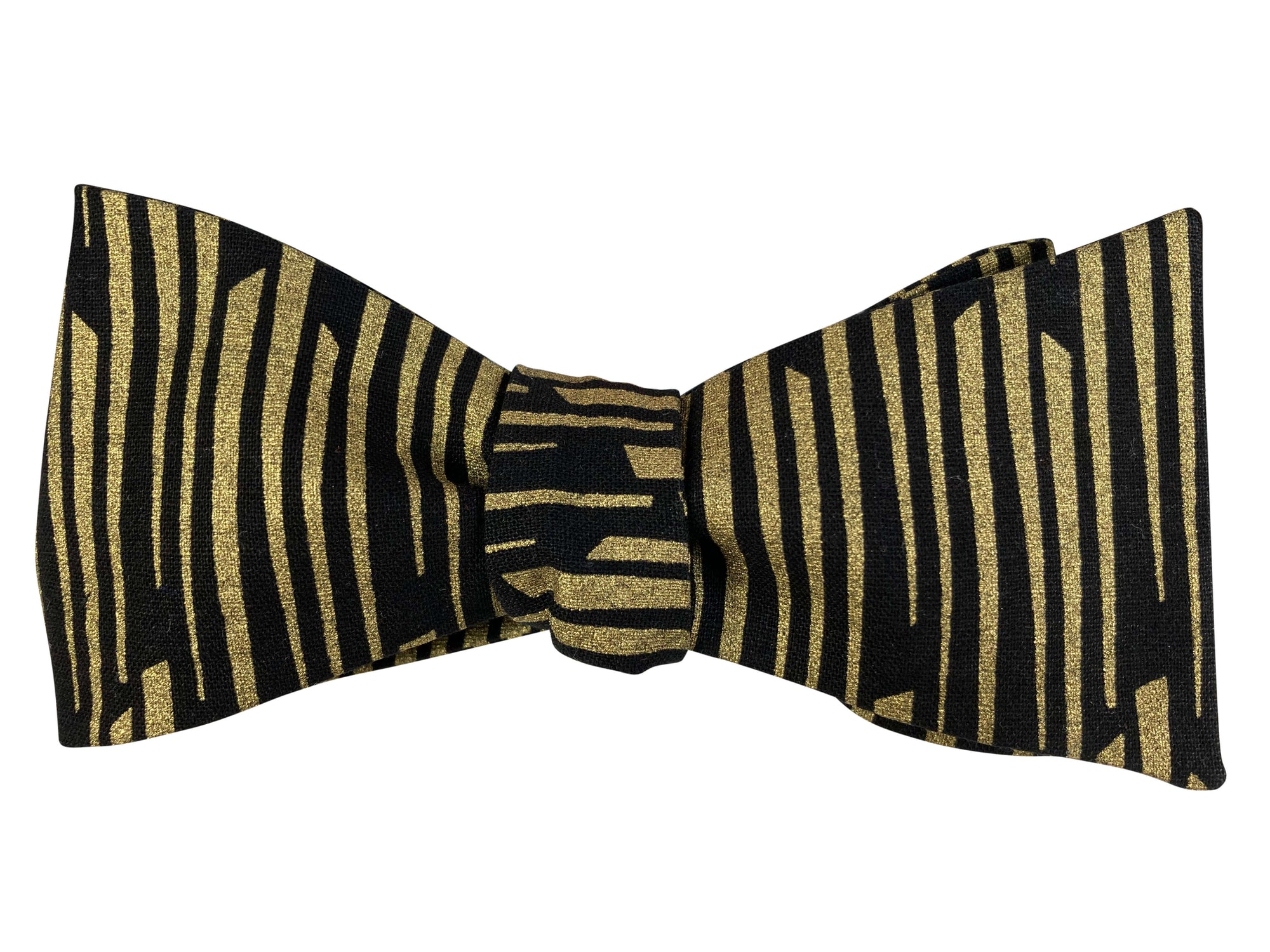 black and gold art deco self tie bow tie