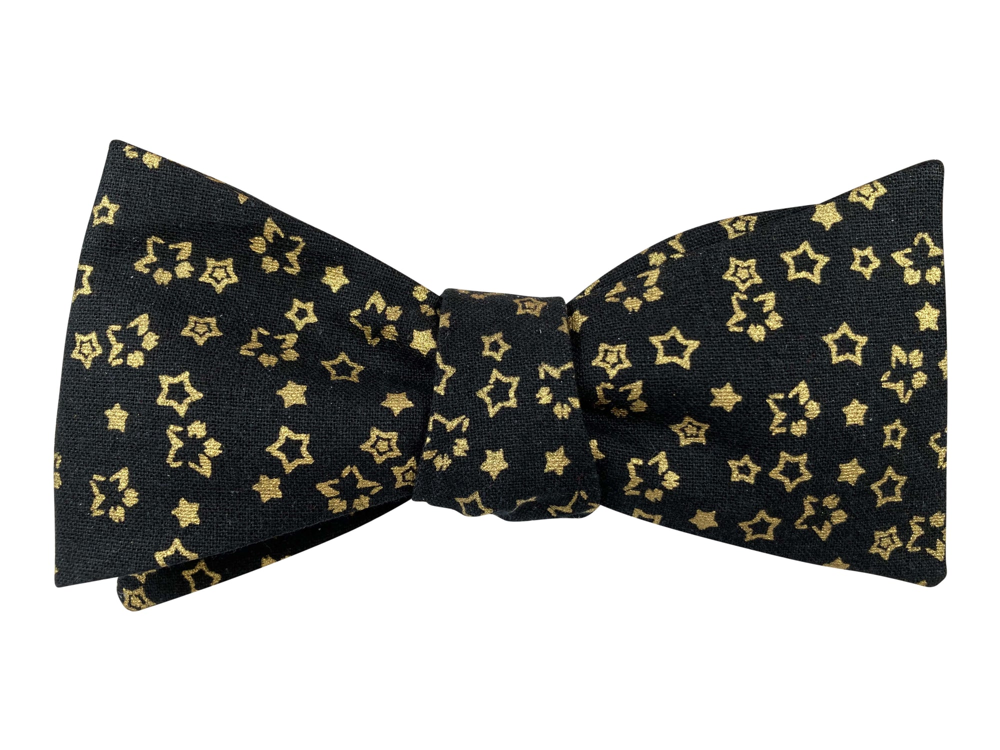 black and gold stars self tie bow tie