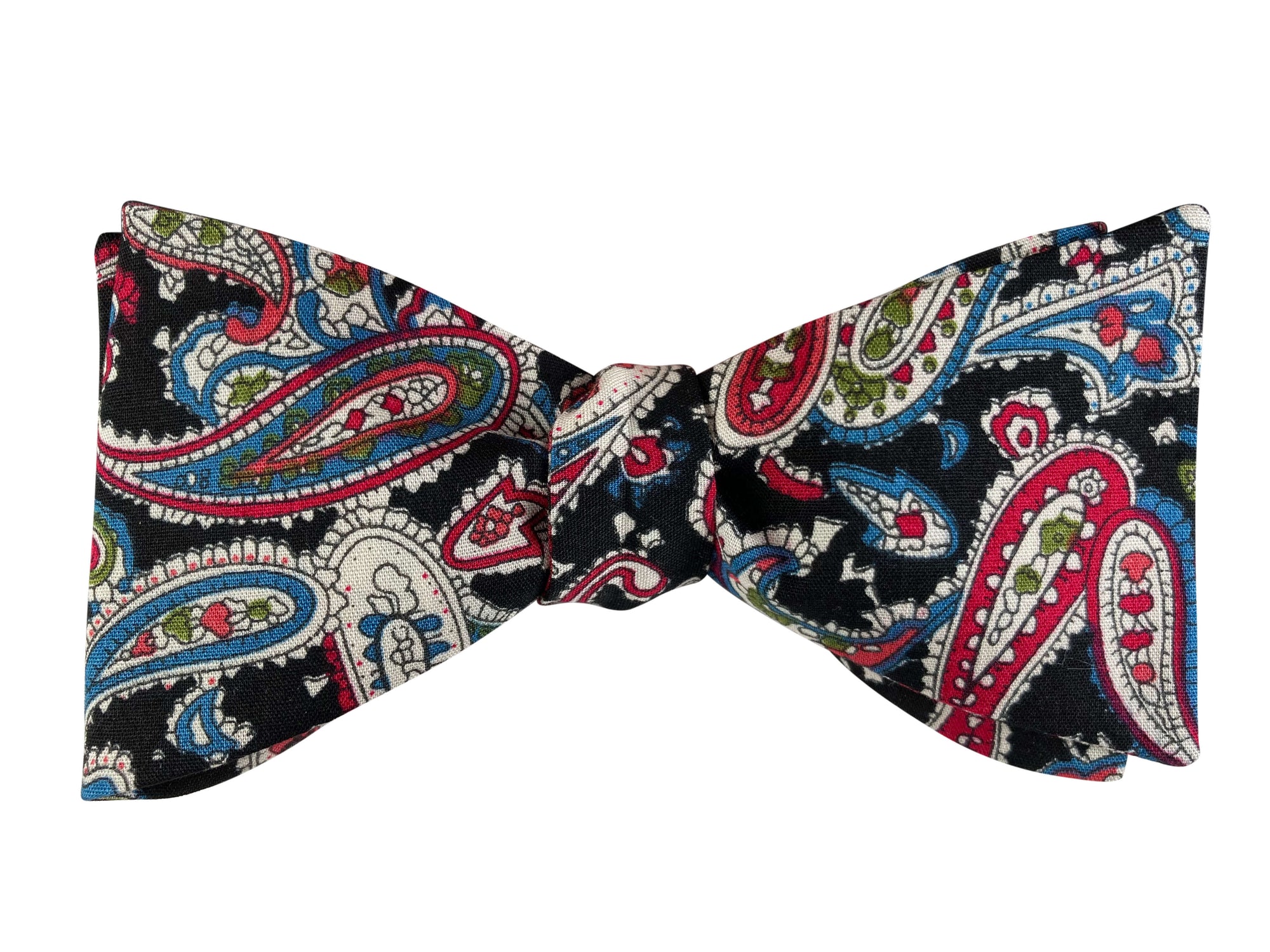 black paisley self tie bow tie