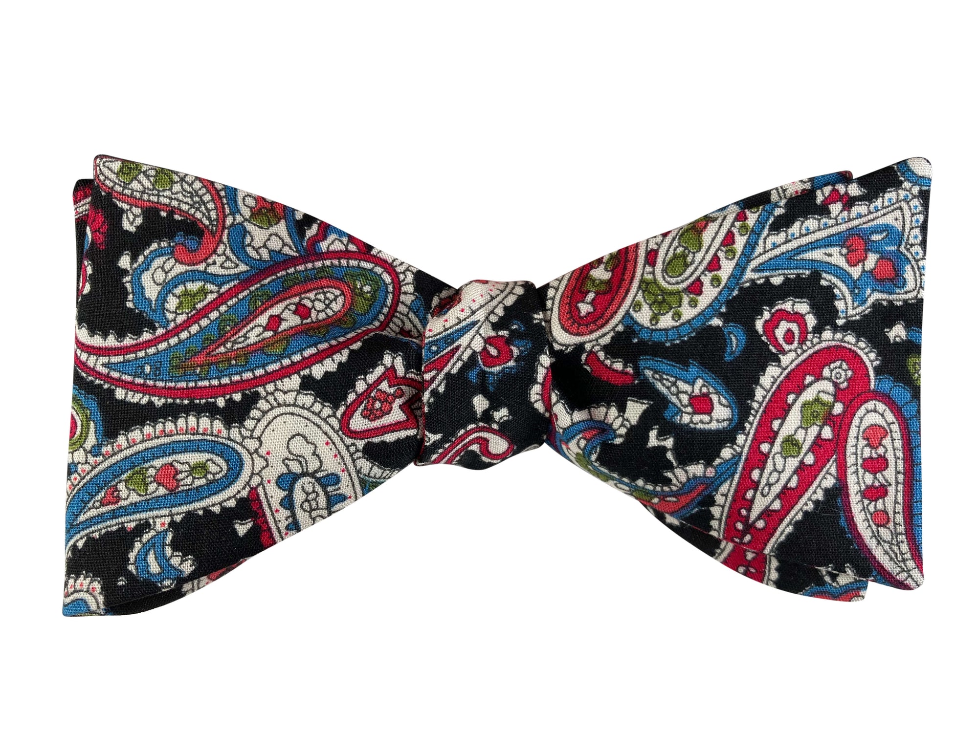 Bow Tie in Luxurious Print Handmade from Two Vintage Neckties