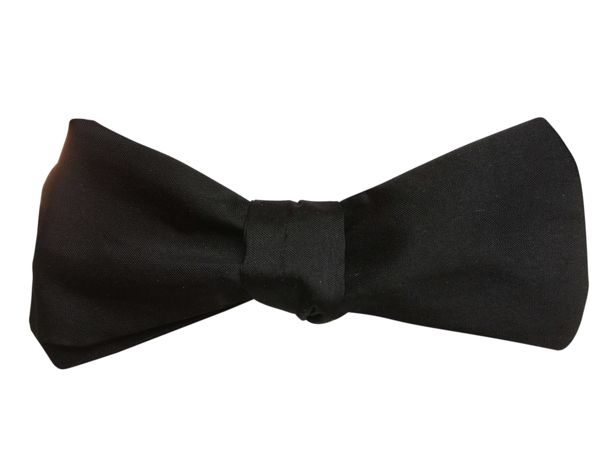 black silk diamond self tie bow tie