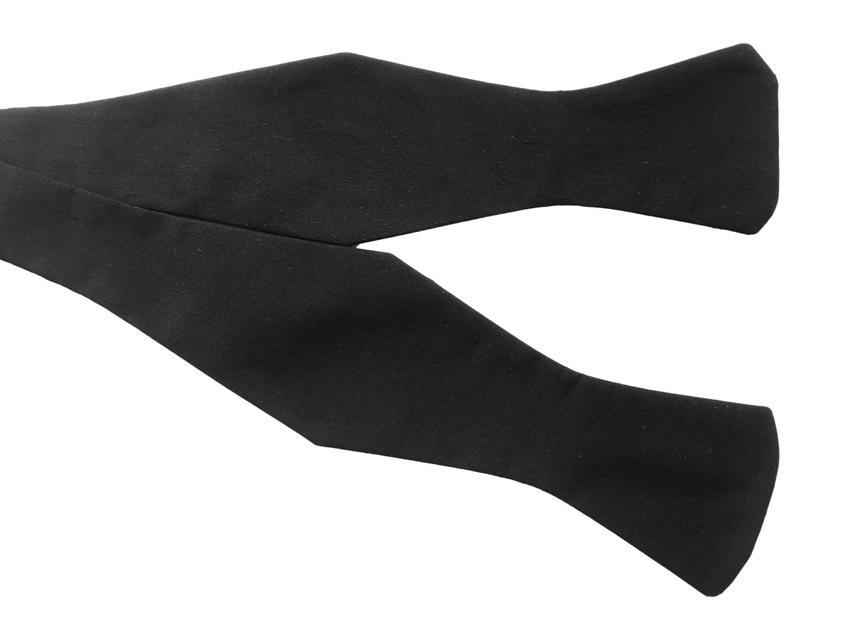 Black Silk Diamond Self-Tie Bow Tie