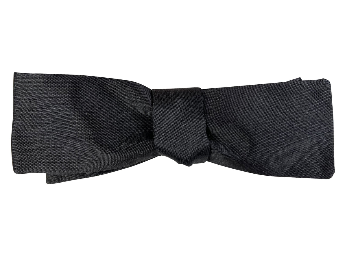 black silk narrow bat batwing self tie bow tie