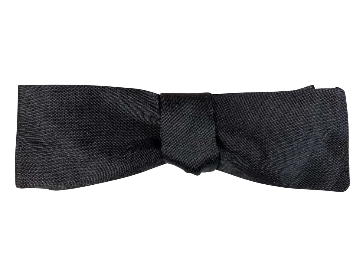 black silk narrow bat batwing bow tie