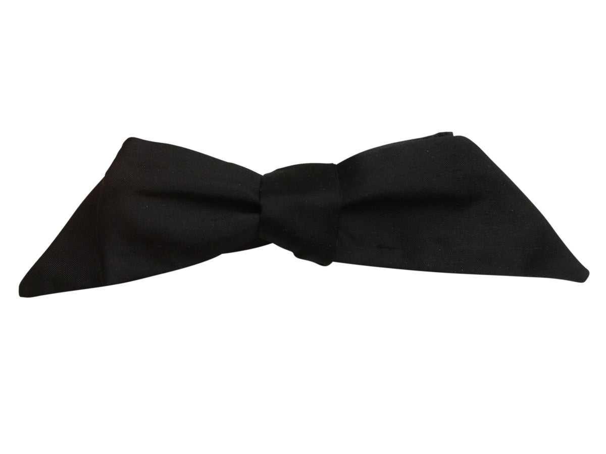 Rare Black Silk &#39;Wing&#39; Self-Tie Bow Tie