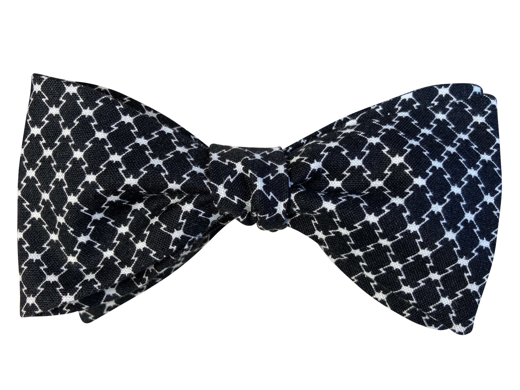 black and white electric self tie bow tie