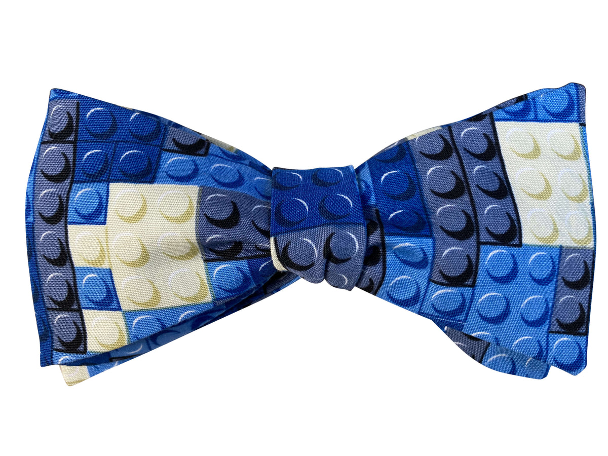 blue lego self tie bow tie