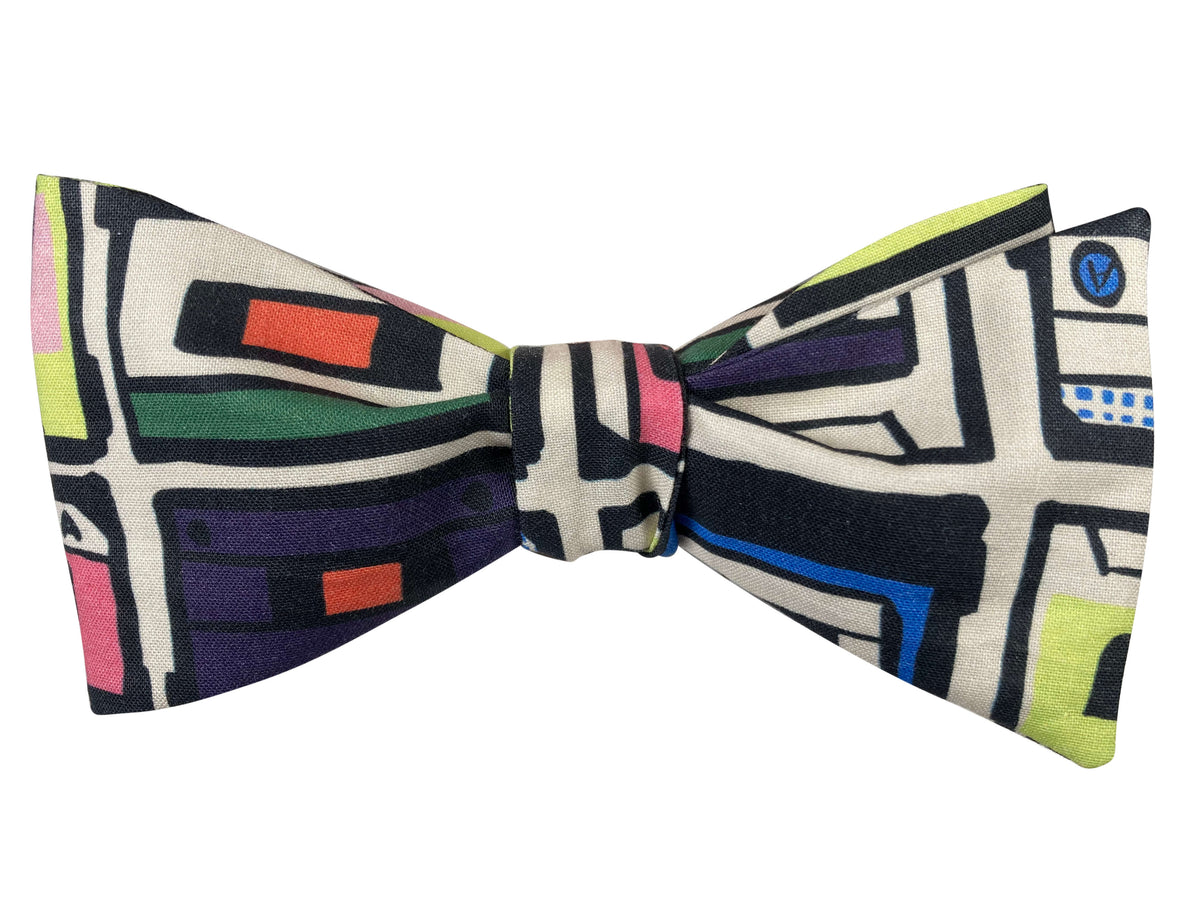 colourful tape cassettes self tie bow tie